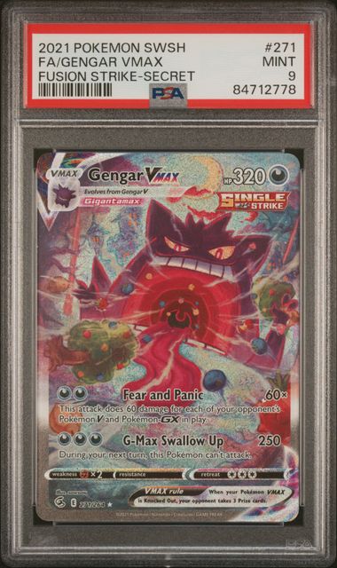 2021 POKEMON SWORD & SHIELD FUSION STRIKE #271 FA/GENGAR VMAX FUSION STRIKE-SECRET