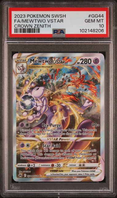 2023 POKEMON SWORD AND SHIELD CROWN ZENITH #GG44 FA/MEWTWO VSTAR CROWN ZENITH
