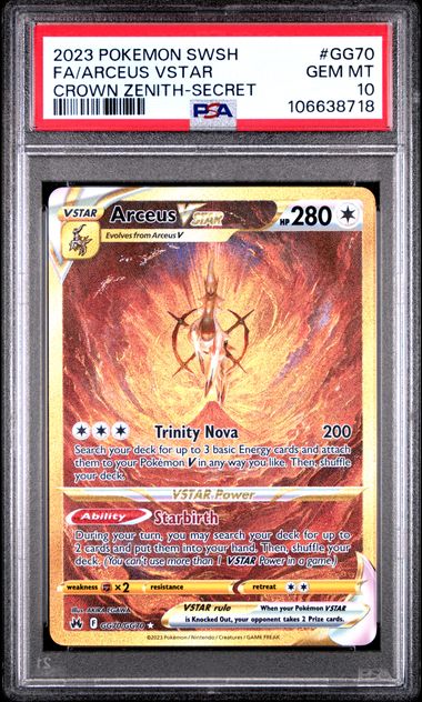 2023 POKEMON SWORD AND SHIELD CROWN ZENITH #GG70 FA/ARCEUS VSTAR CROWN ZENITH-SECRET