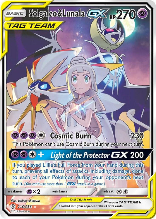Solgaleo & Lunala GX #216 Pokemon Cosmic Eclipse - Single