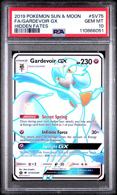 2019 POKEMON SUN & MOON HIDDEN FATES #SV75 FA/GARDEVOIR GX HIDDEN FATES